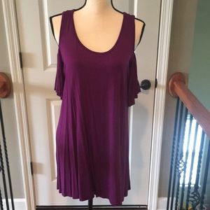 NWOT Purple cold shoulder Adrienne dress